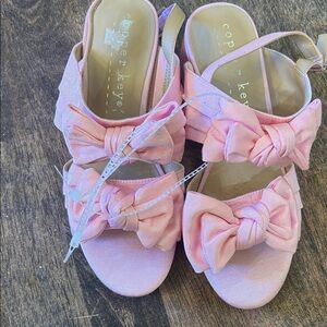 Copper Key Light Pink Bow Slingback Sandals for Kids